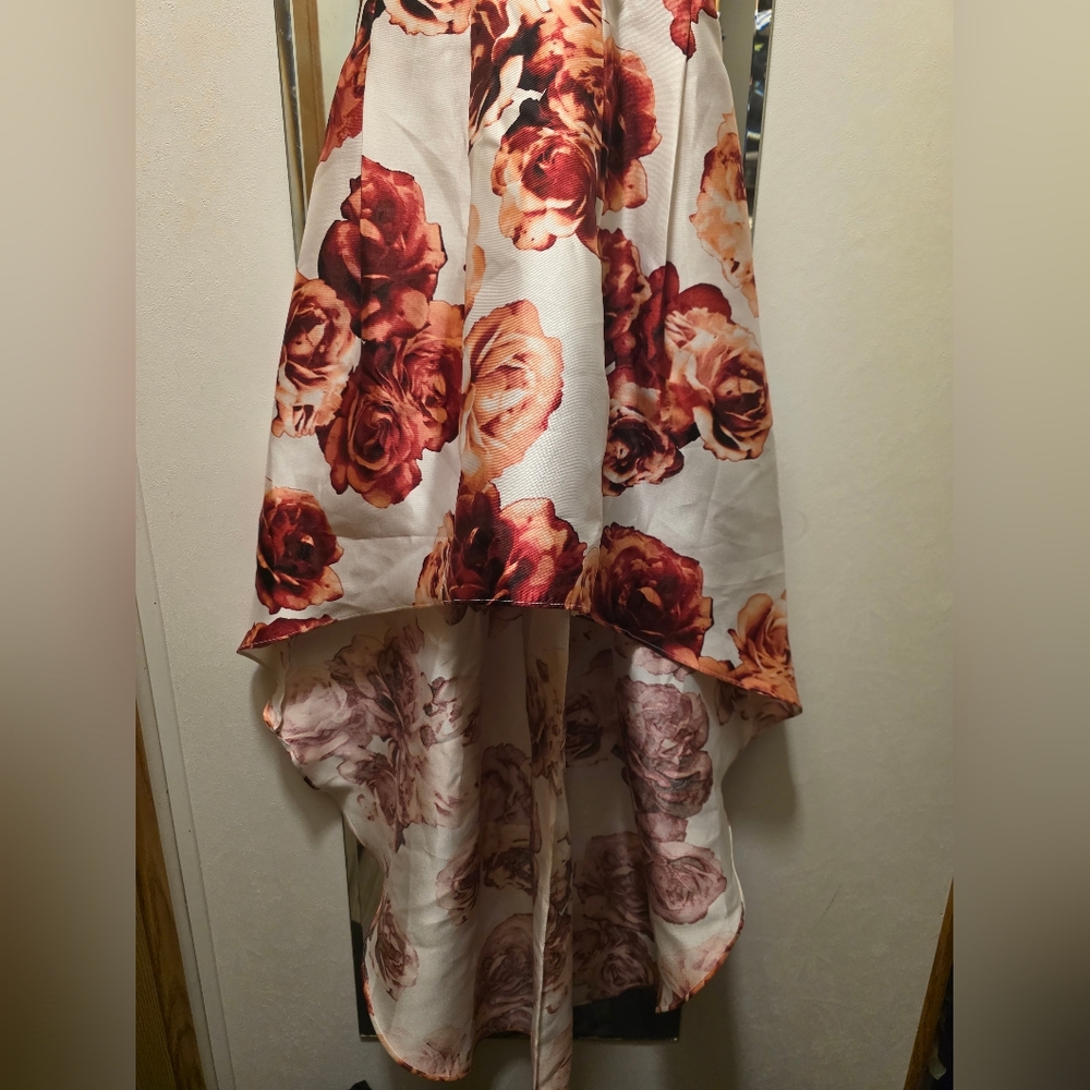 by & by Rose Print Mini Dress - White and Red - Picture 2 of 5